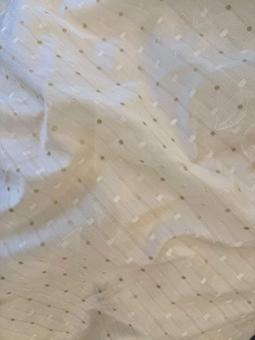 OFFWHITE SEMI ORGANZA WITH APPLIQUE AND EMBROIDERY