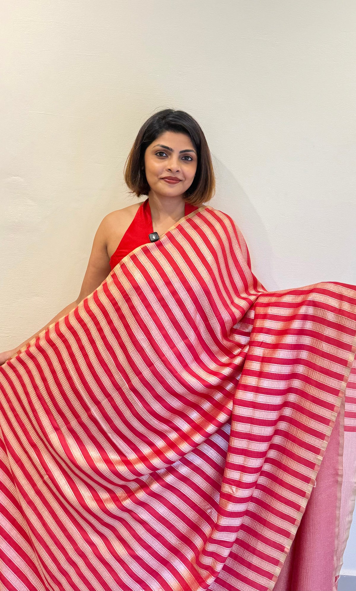 PURE MOONGA SILK WITH TISSUE STRIPES