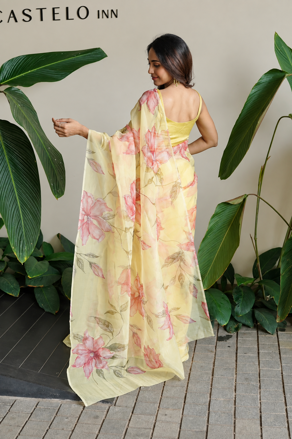 PURE SILK ORGANZA WITH DIGITAL PRINT AND HANDWORK HIGHLIGHTS