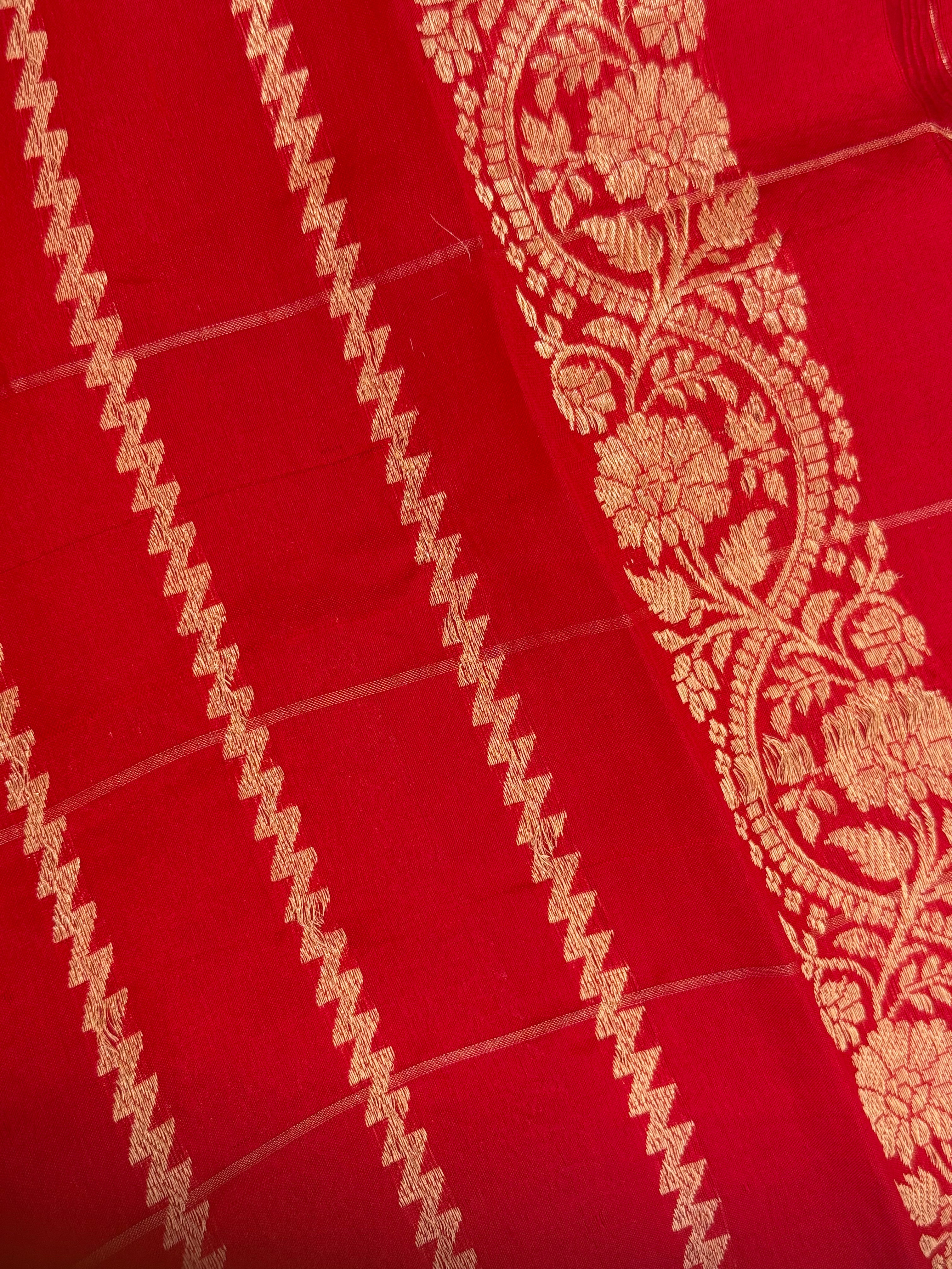 PURE RAW MANGO SILK CHECKS AND SATIN BORDER