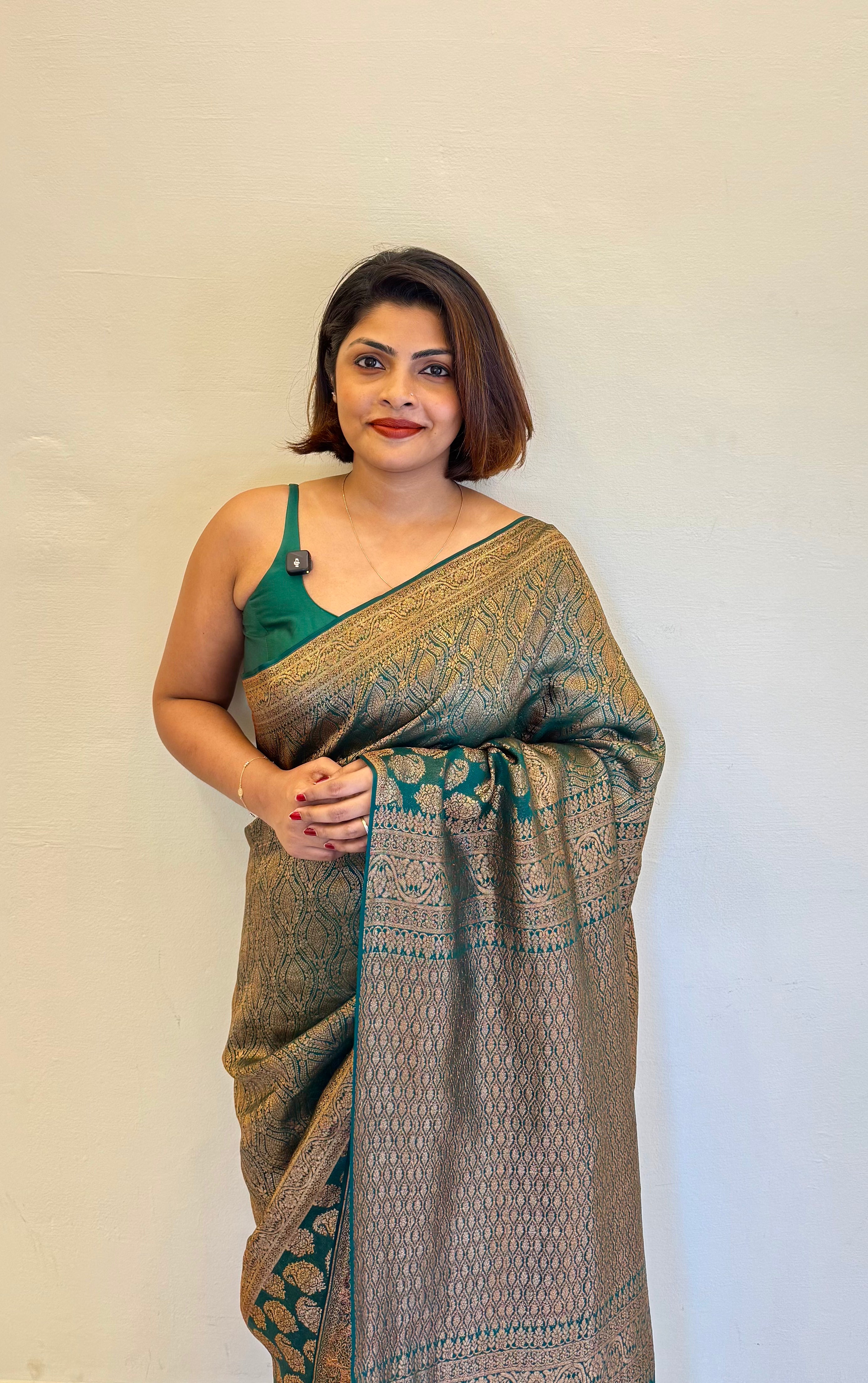 PURE CREPE SILK WITH BROCADE WEAVING