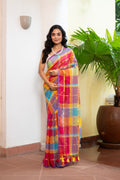 Vibrant Multi-Color Silk Saree with Contrast Border