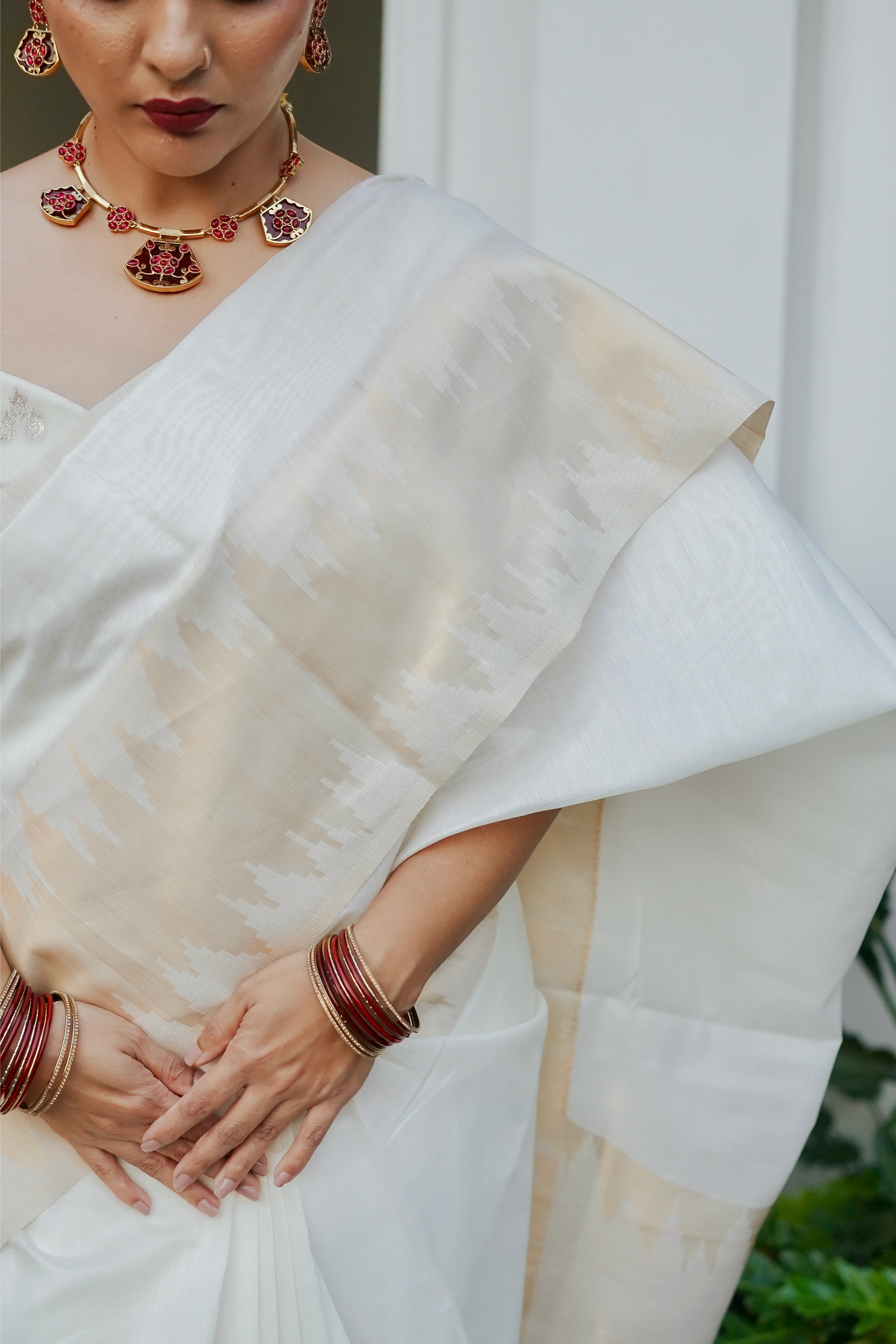 Soft Chandheri With Light Gold Weaving
